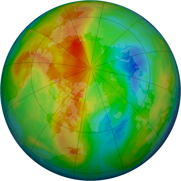 Arctic ozone map for 03 March 1993